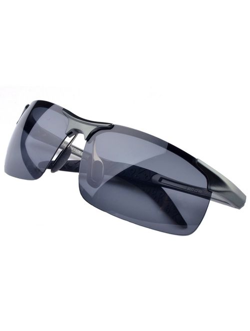 MOTELAN Men's Polarized Sunglasses for Driving Fishing Golf Metal Glasses UV400