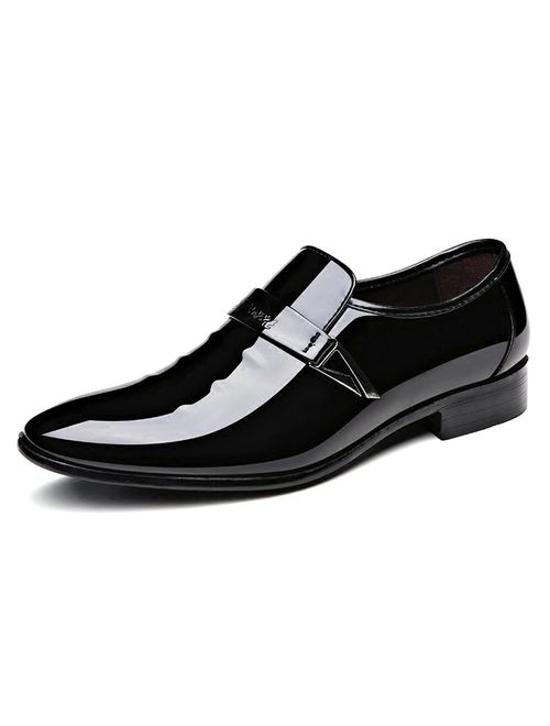 Buy ZZHAP Men's Pointed-Toe Tuxedo Dress Shoes Casual Slip-on 