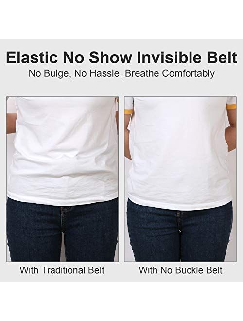 Buckle Free Comfortable Elastic Buckle Free Belt for Women or Men, Buckle-less No Bulge No Hassle Invisible Belts by WHIPPY