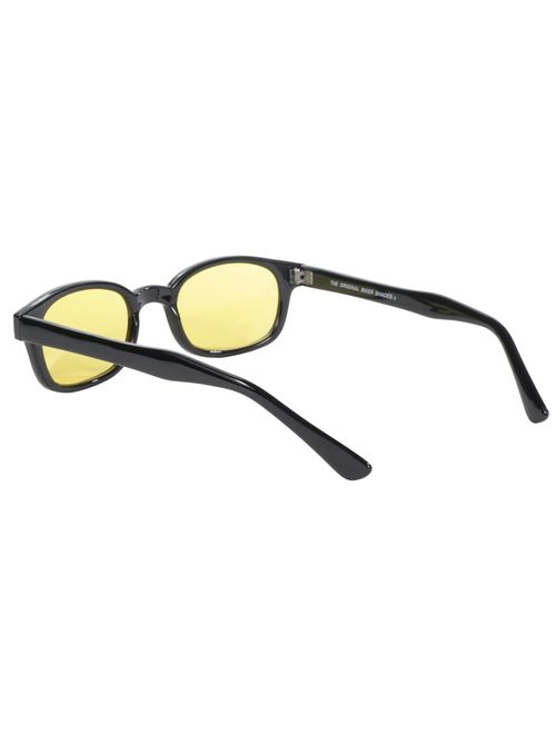 Pacific Coast Original KD's Biker Sunglasses (Black Frame/Yellow Lens)