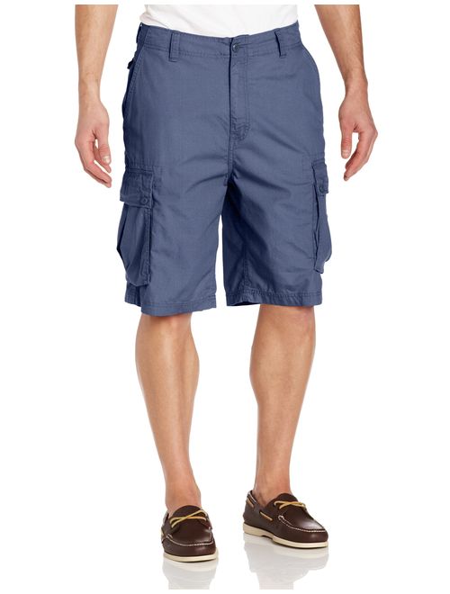 Nautica Men's Cotton Solid Relaxed Fit Mini Ripstop Cargo Short