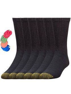 Men's Athletic Cotton Crew Socks 6-Pack / 6 Free Sock Clips Included