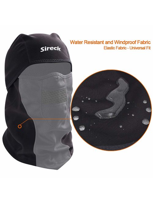 Sireck Cold Weather Balaclava Ski Mask, Water Resistant and Windproof Fleece Thermal Face Mask, Cycling Motorcycle Neck Warmer Hood Winter Gear for Men Women