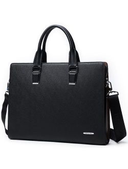 Formal Leather Briefcase Shoulder Laptop Business Bag for Men & Women