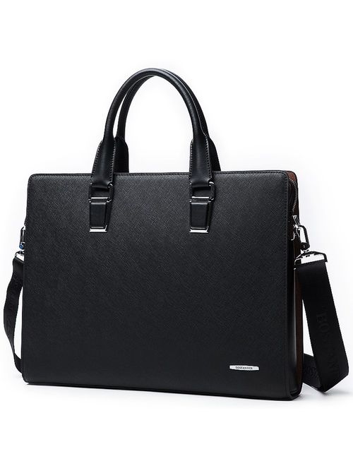 BOSTANTEN Formal Leather Briefcase Shoulder Laptop Business Bag for Men & Women