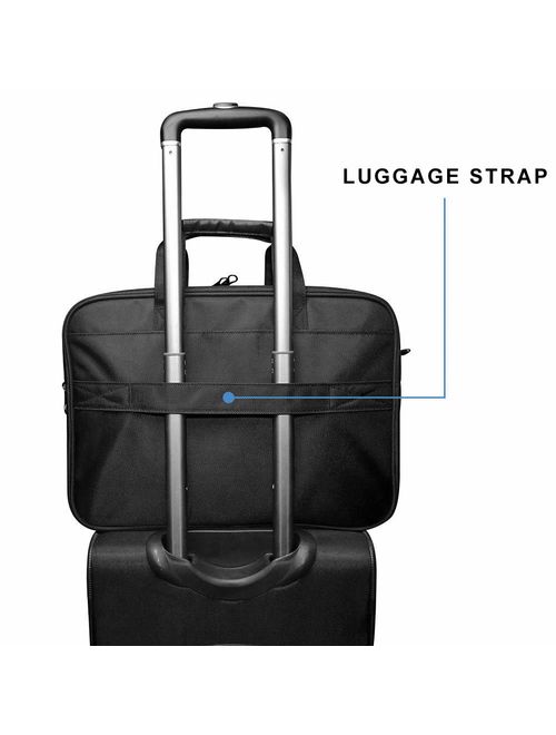 KROSER Laptop Bag for 15.6"-17" Laptop Water-Repellent Expandable Briefcase Business Messenger Shoulder Bag for School/Travel/Women/Men-Black