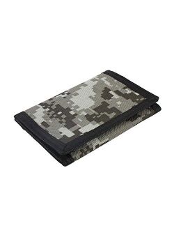 RFID Wallet Camouflage Wallet Nylon Trifold Wallets for Men,Mini Trifold Coin Purse with Zipper for Kids