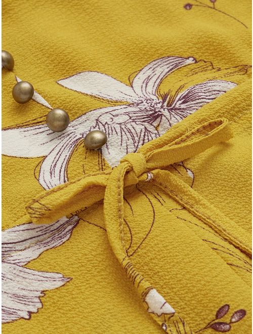 Milumia Women's Elegant Wrap Split Floral Print Flowy Party Maxi Dress