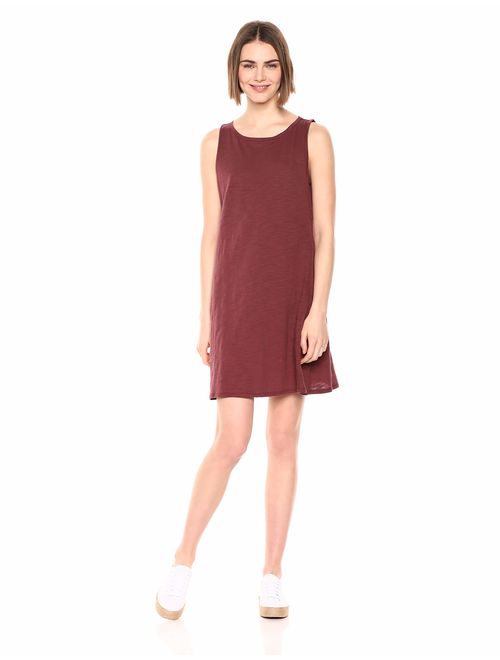 Amazon Brand - Daily Ritual Women's Lightweight Lived-In Cotton Sleeveless Boat-Neck Dress