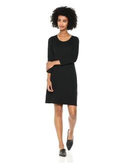 Amazon Brand - Daily Ritual Women's Jersey 3/4-Sleeve Scoop-Neck T-Shirt Dress