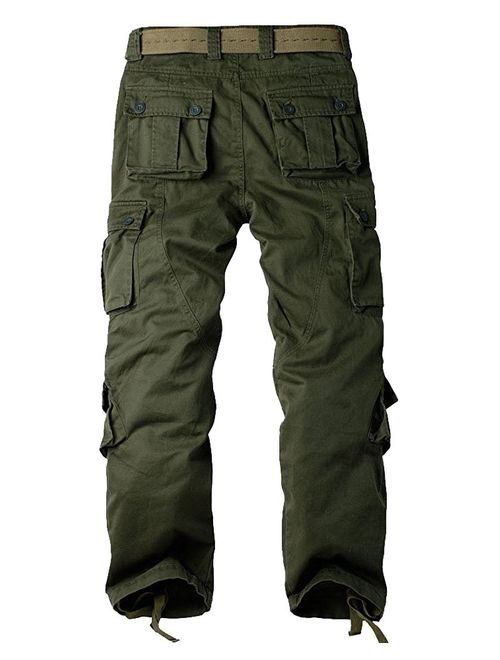 Men's BDU Casual Military Pants, Cotton Camo Tactical Wild Combat Cargo ACU Rip Stop Trousers with 8 Pockets