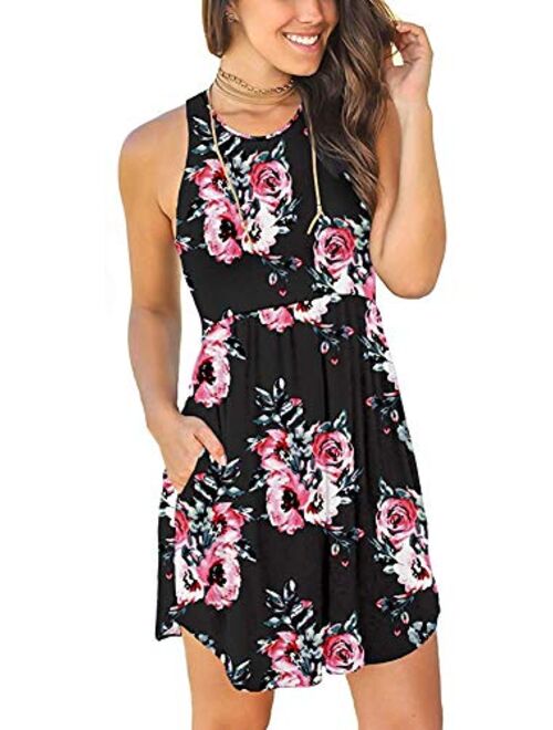 YUNDAI Women's Long Sleeve Loose Plain Dresses Casual Short Dress with Pockets