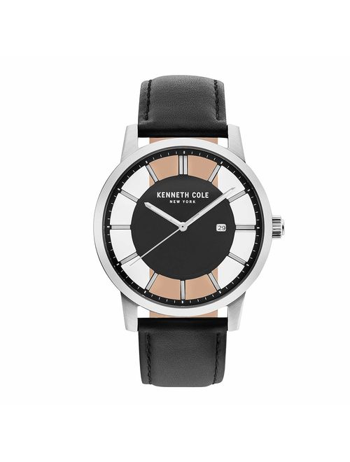 Kenneth Cole New York Men's 'Transparency' Quartz Stainless Steel and Leather Casual Watch (KC50560007/05/03/02/01)