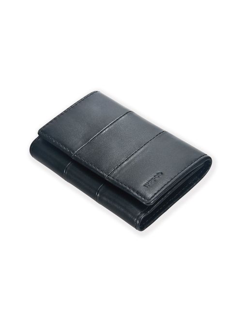 Ikepod Tri-fold Key Wallet/Holder [Full-grain Leather] 6 Hooks & 2 Card Slot