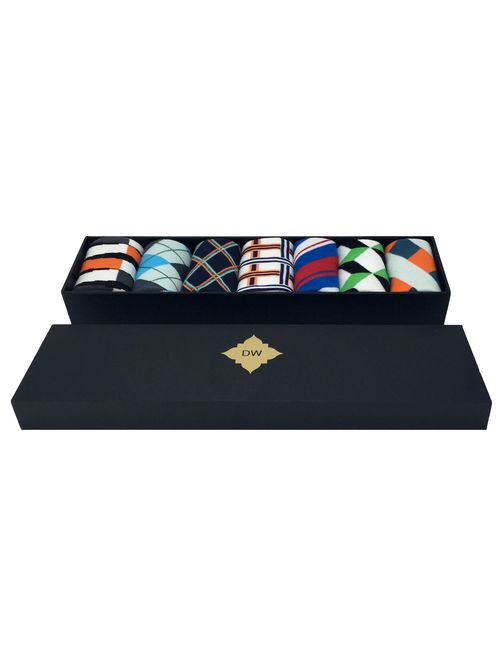 New 2020 Designs - Gift Box Set Men's Fun and Colorful Designer Gift Set, 7 pairs included, by The Dapper Way