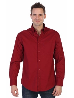 Mens Long Sleeve Casual Twill Contrast Shirt