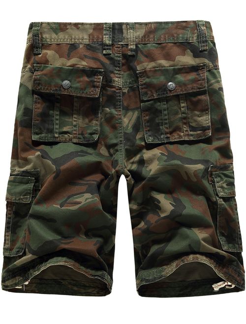 SSLR Men's Summer Solid Cotton Outdoor Wear Regular Fit Casual Cargo Shorts