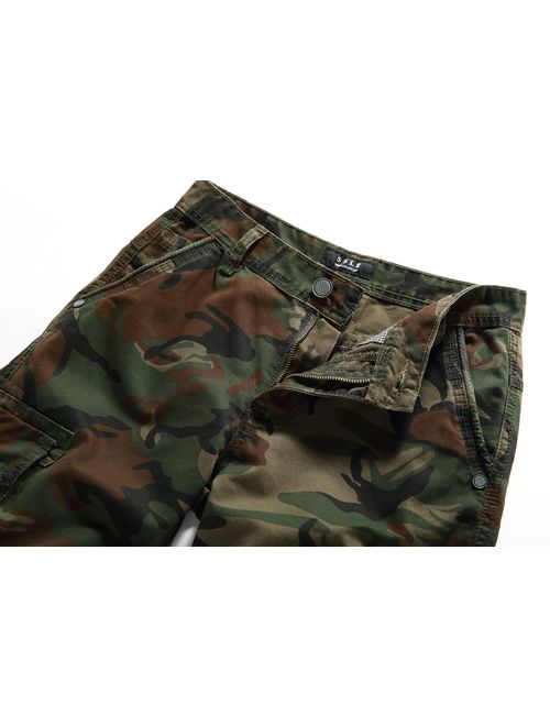 SSLR Men's Summer Solid Cotton Outdoor Wear Regular Fit Casual Cargo Shorts