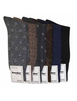 Knocker Men's 6 Dress Work Socks In Argyle Pattern Prints