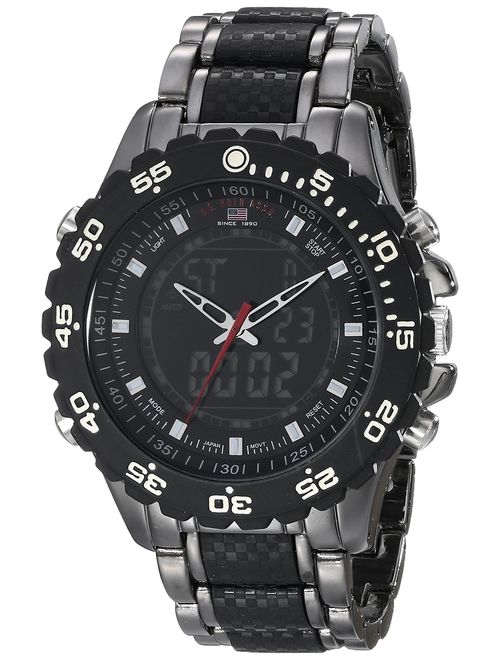 U.S. Polo Assn. Sport Men's US8170 Black and Gunmetal-Tone Bracelet Watch