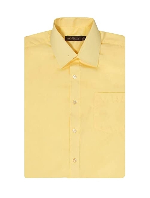 Alberto Danelli Men's Short Sleeve Button Down Cotton Blend Dress Shirt