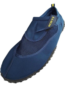 NORTY Mens Big Sizes 13-15 Aqua Sock Wave Water Shoes - Waterproof Slip-Ons for Pool, Beach and Sports