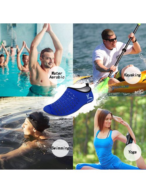 Cevinee Slip-on Water Shoes, Anti-Slip Athletic Aqua Socks, for Outdoor Pool Beach Swim Exercise Workout