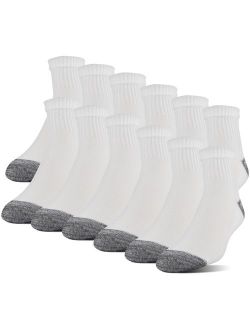 Men's Polyester Half Cushion Ankle Socks, 12-Pack