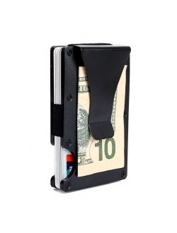 Minimalist Aluminum Wallet, Slim Money Clip Metal Wallet RFID Front Pocket Wallet