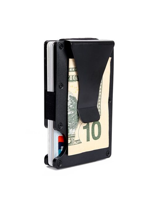 Buy Minimalist Aluminum Wallet, Slim Money Clip Metal Wallet RFID Front ...