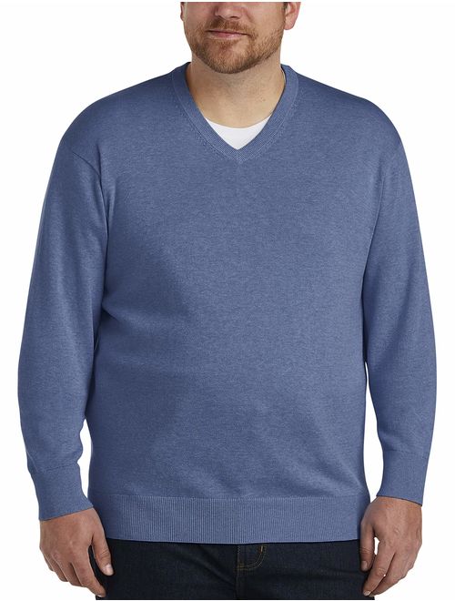 Amazon Essentials Men's Big and Tall V-Neck Sweater fit by DXL