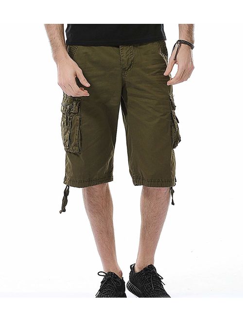 Buy HHGKED Mens Below Knee Relaxed Fit Long Cargo Shorts online