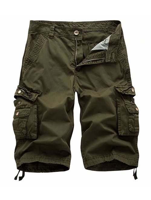 Buy HHGKED Mens Below Knee Relaxed Fit Long Cargo Shorts online ...
