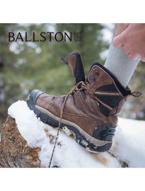 4 Pairs 86% Merino Wool Socks for Winter & Outdoor Hiking and Trekking - Medium Weight for Men and Women by Ballston