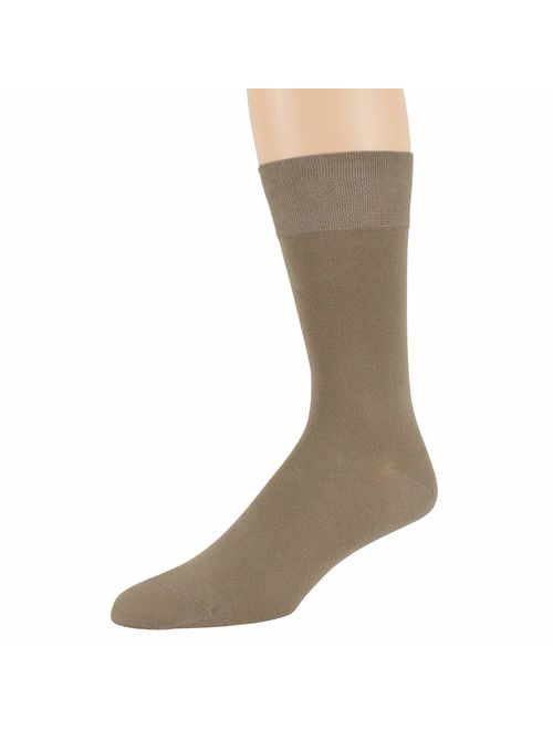 Men Bamboo Dress Sock - 6 Pack - XL/L/M - Brown Blue Brown Burgundy Beige Black
