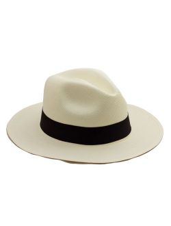 Tumia - Fedora Panama Hat - White or Natural - Lightweight Rollable Version.