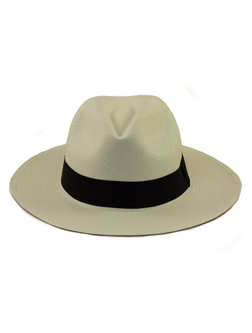 Tumia - Fedora Panama Hat - White or Natural - Lightweight Rollable Version.