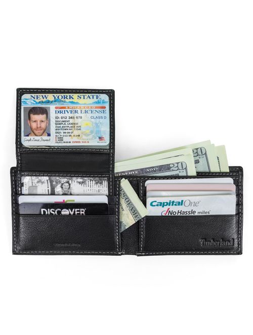 Timberland Men's Leather RFID Blocking Passcase Security Wallet