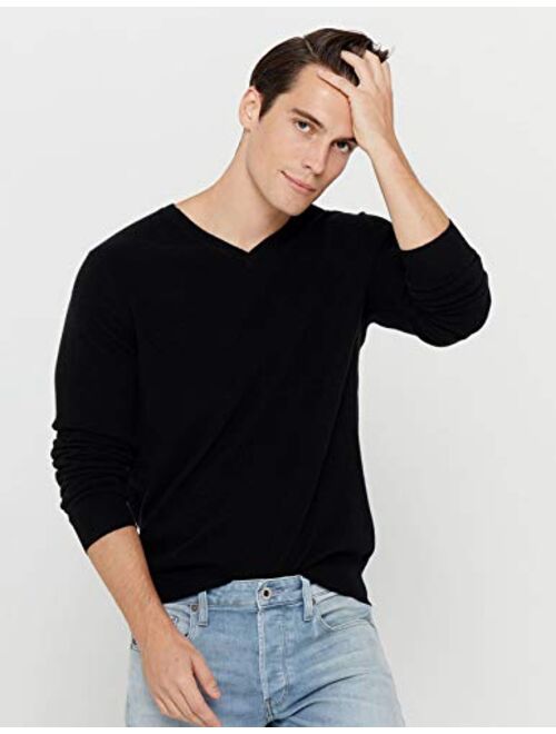 State Cashmere Men's Essential V-Neck Sweater 100% Pure Cashmere Classic Long Sleeve Pullover