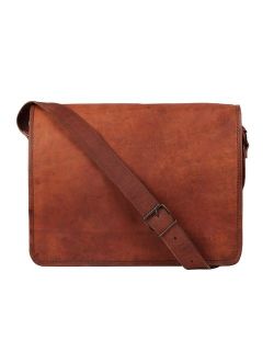 Rustic Town 13 inch Vintage Crossbody Genuine Leather Laptop Messenger Bag (For 13.3 inch Laptops)