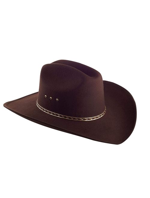 Faux Felt Wide Brim Western Cowboy Hat