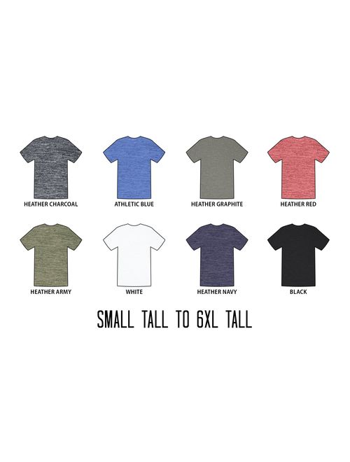 Have It Tall Men's Tall Solid Crew Neck Short Sleeve T-Shirt 