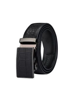 Maikun Ratchet Belts for Men, Silde Leather Belts for Men with Automatic Buckle 35mm Wide