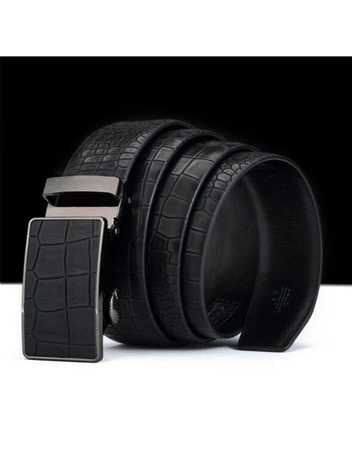 Maikun Ratchet Belts for Men, Silde Leather Belts for Men with Automatic Buckle 35mm Wide