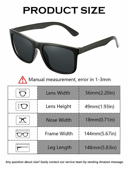 DeBuff Unisex Polarized Sunglasses Classic Retro Sun Glasses, Unbreakable TR90 Frame