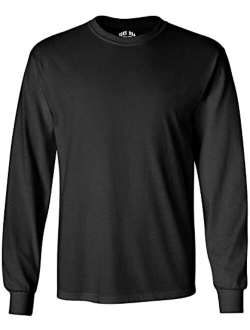 Joe's USA Men's Long Sleeve Heavy Cotton Crew Neck T-Shirts in 27 Colors: S-5XL