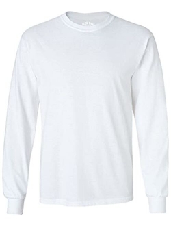 Joe's USA Men's Long Sleeve Heavy Cotton Crew Neck T-Shirts in 27 Colors: S-5XL