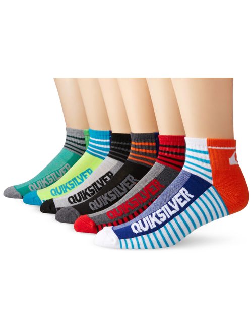 Quiksilver Men's 6 Pack Color-Blocked Stripe Quarter Sock