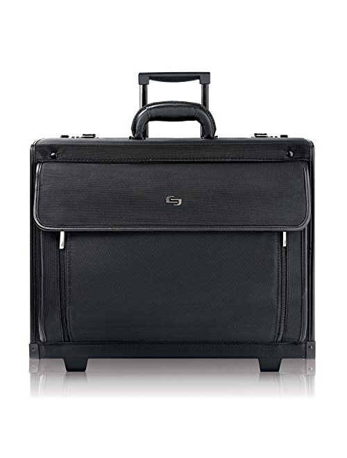 Solo New York Herald Rolling Catalog Case with Padded Laptop Compartment that fits up to 16 inch laptop, Equipped with Dual Combination Locks and Two Wheeled Hard Sided C