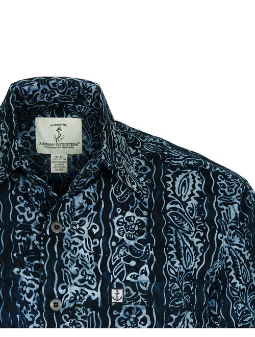 Artisan Outfitters Mens Riptide Batik Cotton Shirt